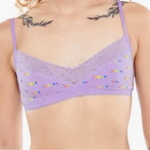Savage X FENTY Bralette Lavender Rainbow Logo 🌈 - Picture 1 of 5
